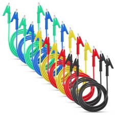 10Pcs 14 Gauge Alligator Clips Wires Silicone Test Leads 15A 3.3ft Set