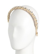 NWT 190 Lele Sadoughi Golden Crystal Headband Crown Rush Party Preppy Brunch