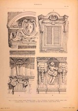 Stampa antica ARCHITETTURA BAROCCO PALAZZI a ROMA 1926 Antique print Rome