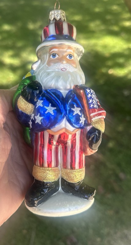 Vintage Christopher Radko Hand painted Christmas ornament Uncle Sam