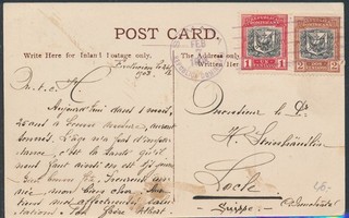 BV71680 Dominicana 1908 to Switzerland views landscapes postcard used