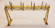 VINTAGE BRASS HO SCALE F.M. MODELS SIGNAL BRIDGE - VERY DETAILED