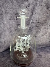 Vintage (PERFECT) 23cm 9" Ship in a Bottle Diorama Mary Rose 1545 on Wood Stand