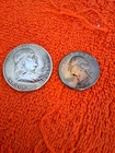 1950 Franklin Half Dollar And 1964 Silver Quater Both In Vg Condition