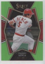 2022 Panini Select Premier Level Neon Green Prizm 95/99 Johnny Bench HOF qf8