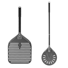 12 Inch 9 Inch Perforated Pizza Peel Set, Pizza Turning Peel with Metal