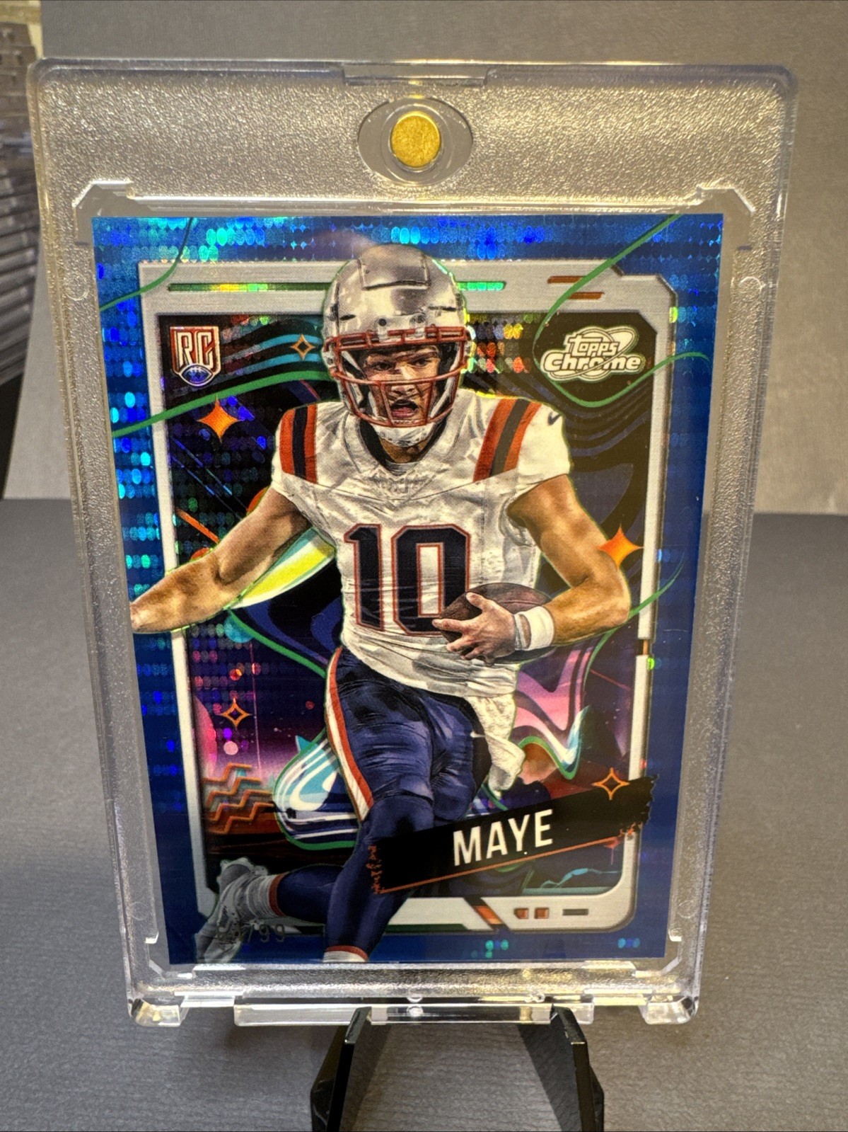 2024 Topps Cosmic Chrome - Rookies Drake Maye #162 Blue Moon Refractor /99 (RC)