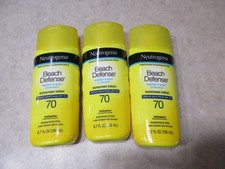 3 Neutrogena Beach Defense Sunscreen Lotion Protection SPF 70, 6.7 Ounces
