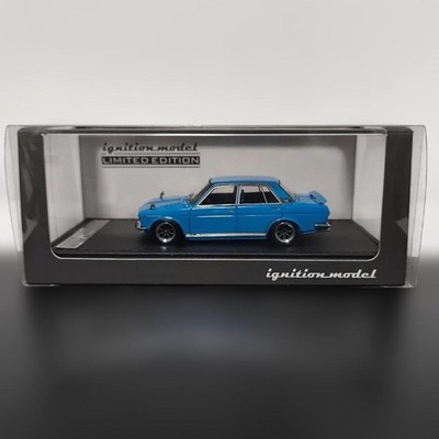 Ignition Model Datsun Bluebird SSS P510 4-Door Sedan Light Blue 1/64 LTD
