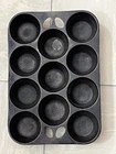 Vintage Wagner Ware Griswold 11 Cup Cast Iron Muffin Popover Pan Unmarked Nice