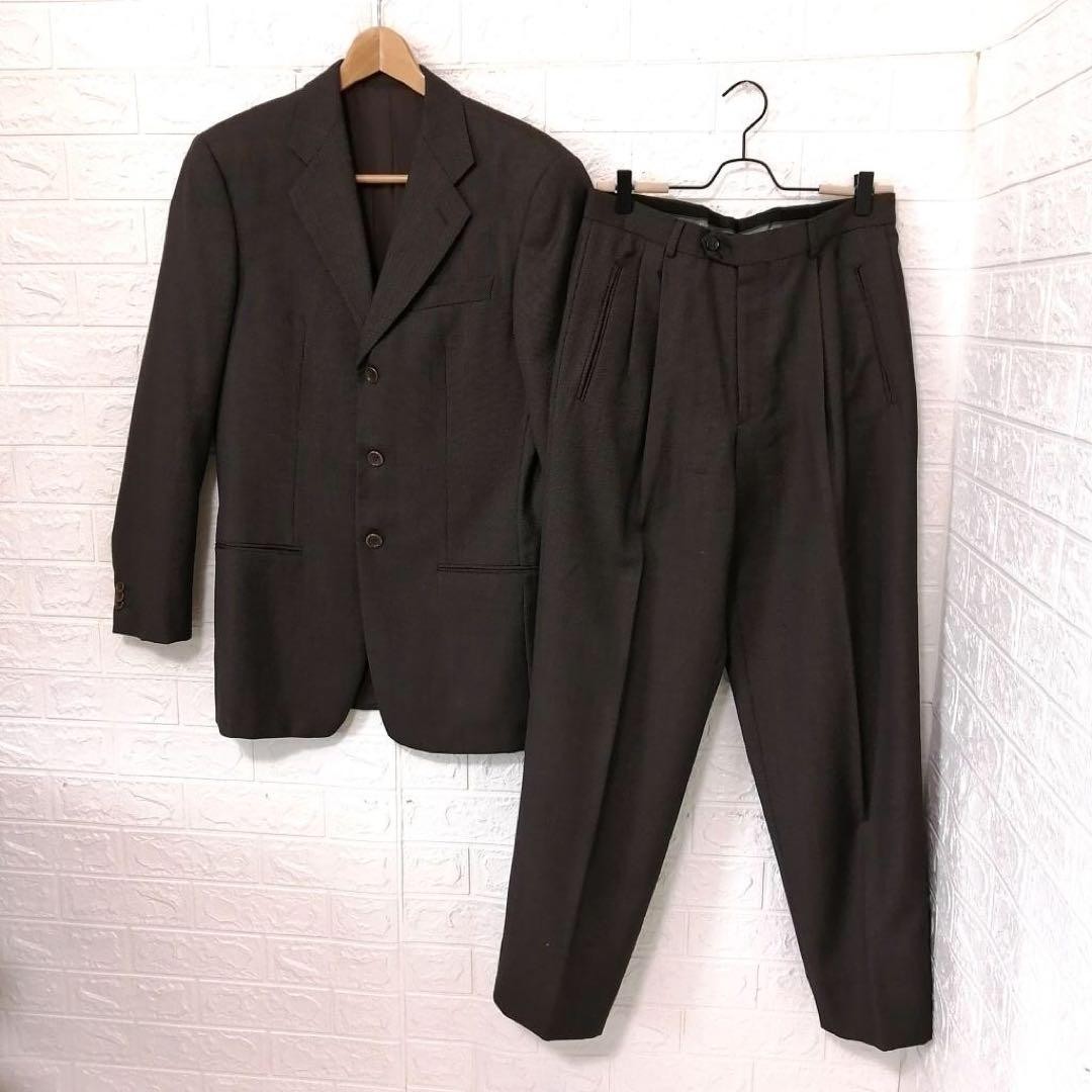 Armani Collezioni Slim Fit Brown Suit Jacket and Pants Size 46 Preowned