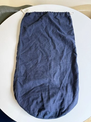 WWII US Navy Denim Barracks Sea Laundry Bag Vintage Military Drawstring
