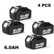 4 PCS 18V 6.0Ah Extended Capacity Battery for Makita Power Tool BL1860 BL1860B