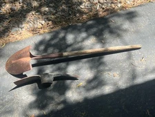 Vintage  Grub Hoe  Pick Axe (India) & Shovel USA