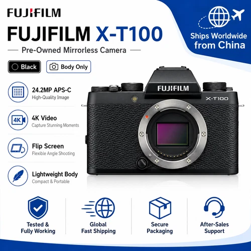 Fujifilm X-T100 24.2MP Mirrorless Digital Camera Only Body Black English XT100