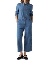 Levi's Womens Long Sleeve Heritage Jumpsuit Medium Playdate Blue Denim NEW NWT