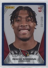 2020 Panini NFL Sticker & Card Collection Blue /299 Isaiah Simmons Rookie RC 0q3. rookie card picture