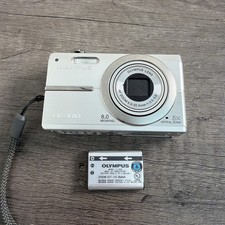 Olympus FE-370 8MP Digital Camera 5x Optical Zoom Silver - Tested - No charger