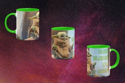 Ruhig bleiben du musst Tasse grün Büro Arbeit Stress Humor Yoga Baby Yoda