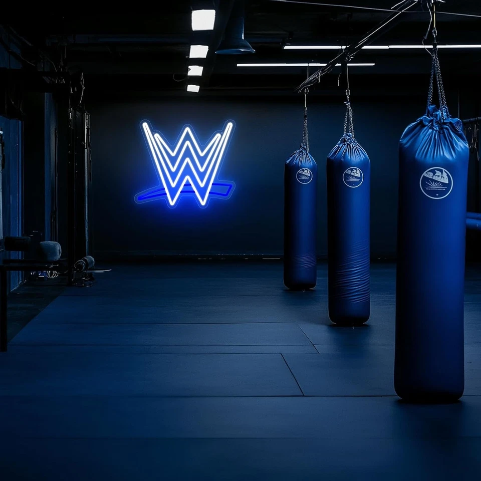 Wrestling Neon Sign, LED Sign for Wall and Room Blue White  - Image 3 of 4