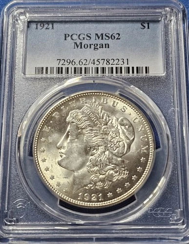 New Listing1921 Morgan Silver Dollar PCGS MS62.  Blast White Coin!