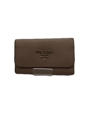 PRADA Key Wallet Key Case 6 Hooks Leather Beige USED TC102-3