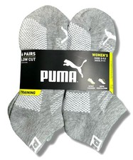 PUMA SOCKS WOMEN'S - LOW CUT 253 - KIRO GREY WHITE - SHOE SZ 5-9.5 - PACK 6
