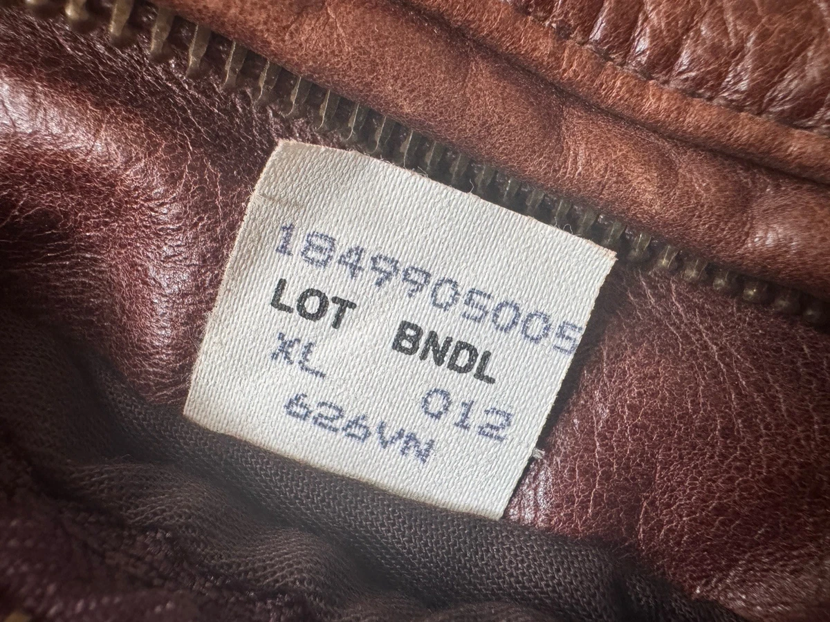 Chaqueta de Cuero Schott 626VN XL Marrón En Forma Increíble - ¡Moderna De Colección!