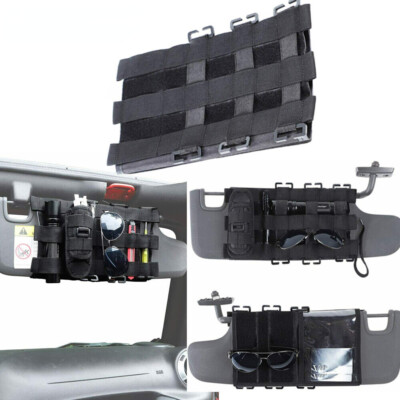 Car Front Sun Visor Organizer Storage Bag UV for Jeep Wrangler JK JL 2007-2022