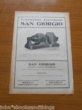 1927 COSTRUZIONI ELETTRICHE SAN GIORGIO MOTORE E DINAMO CORRENTE CONTINUA