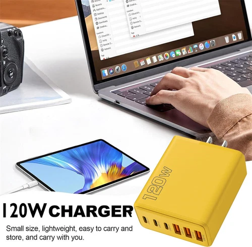 120W Fast Type C Wall Charger , 5-In-1 Fast Cable For Motorola Moto G 2025/2024 - Picture 9 of 35