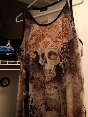 cute skull dress Womens Skull Print Babydoll Goth Mini Dress Widow