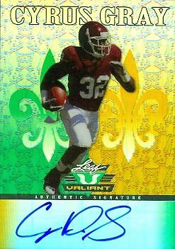 Cyrus Gray autographed Football Card (Texas A&M) 2012 Leaf Valiant Rookie #CG2