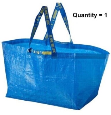 IKEA LARGE BLUE BAG Shopping Grocery Laundry Storage Bags Tote Strong  FRAKTA