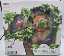 The Ensemble Beautiful Bird Parrot Animated Chirping Singing Bird HL514A - NEW
