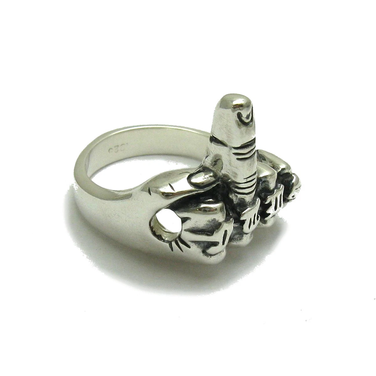Silver ring in middle finger deals