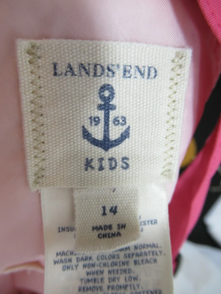Lands' End Winter Bib Overall Girls Size 14 Snow Ski Pants Pink Grow-a-Longs - Image 4 of 4