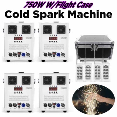 750W Cold Spark Machine Stage Effect DMX Firework DJ Event Party Wedding W/Case