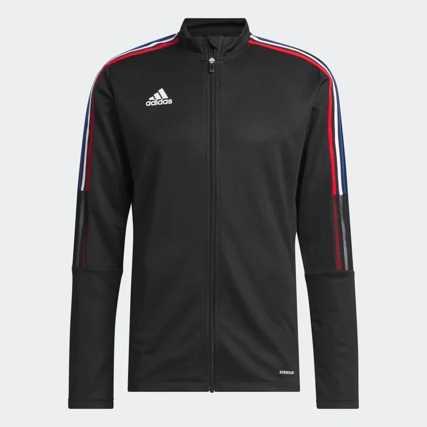 Size Medium Men's adidas Tiro 21 Track Jacket Black/Vivid Red/White/Royal  Blue