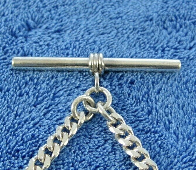 19.5 Grams, Men's Solid Sterling Silver Albert 13 Inch Pocket Watch Chain - Image 3 of 4