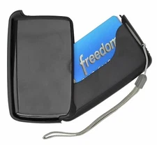 Black Aluminum Wallet RFID Blocking Credit Card Holder Case Pocket Hand Wristlet