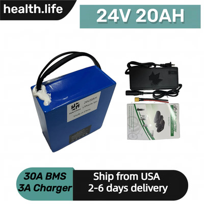 24V 20Ah Ebike Lithium Ion Battery Pack Electric Wheelchairs Bicycle Vehicle BMS