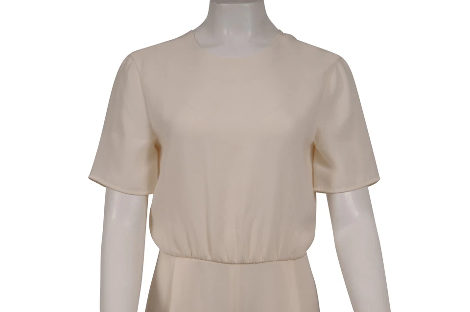 Женский комбинезон Max Mara с круглым вырезом галстук размер США 12 IT 46 ацетатный крем - Изображение 3 из 4