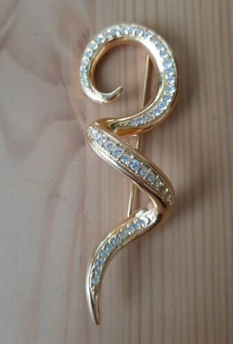 Vintage Jackie Orr Swirl  Snake Gold Plated Rhines