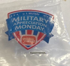 US Military Appreciation Monday Golden Corral Lapel Pin Hat Vest Tie Tack