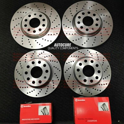 FOR BMW 5 SERIES 540i G30/G31 DRILLED FRONT & REAR BRAKE DISCS & BREMBO PADS