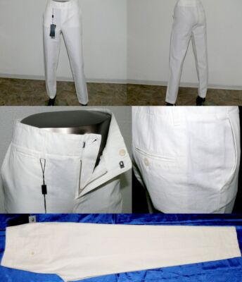 Lacoste HF4538 70V Classic Elegante Leinen Jeans Hose Slim Fit 38 40 44 46 Weiß