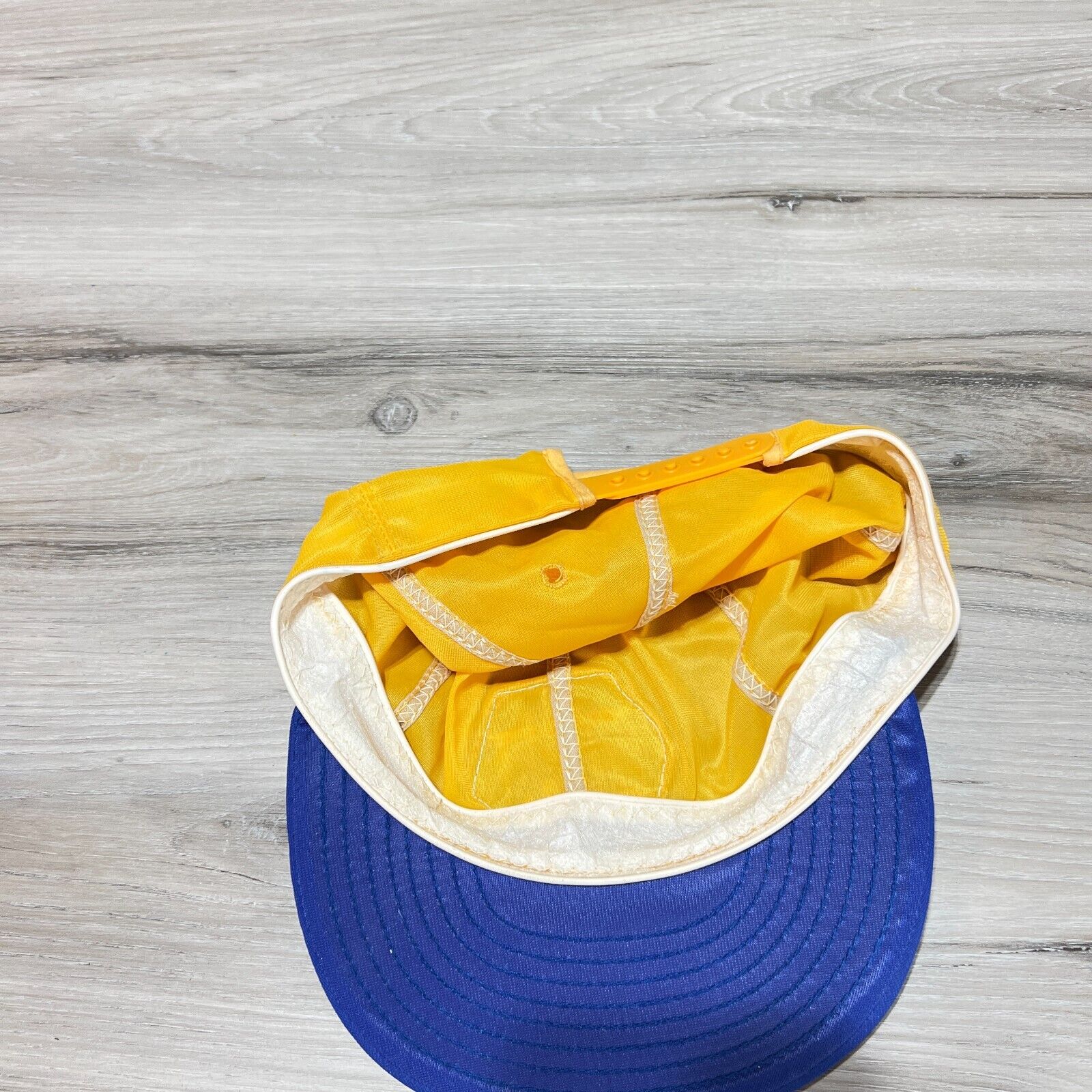Vintage Napa Snap Back Hat Cap Yellow Blue Patch … - image 3