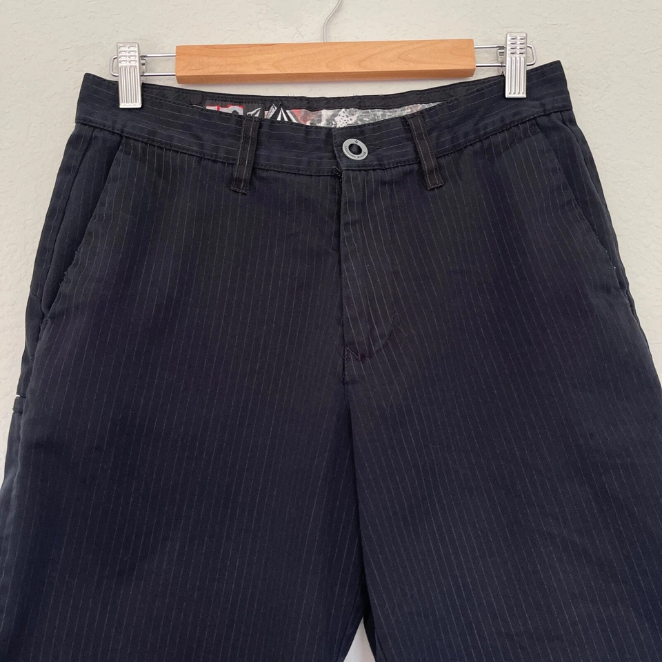 Шорты мужские Volcom Chino размер 29 черные 10 дюймов по внутреннему шву в полоску карман для груза повседневные - Изображение 2 из 4
