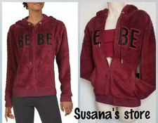 NWT Bebe Sport SIZE M Sherpa Cozy Active Hoodie Jacket Gorgeous 